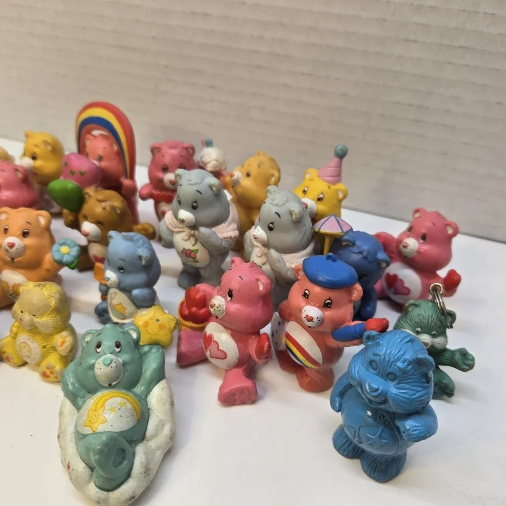 Vintage 80s Care Bears Lot of 24 Mini Figures AGC Hong Kong Rare Toy PVC 2inch‎